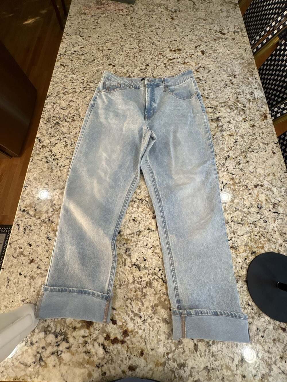 FRYE Wide Leg Jeans Size 8/29 Light Wash Cuffed